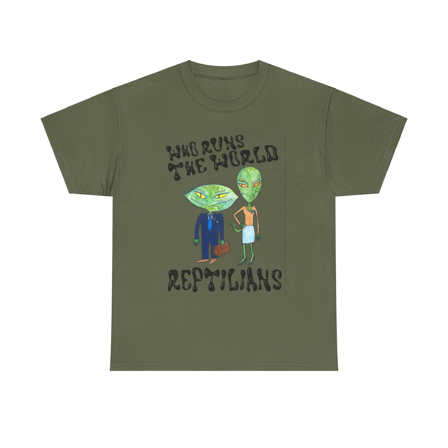 Who Runs the World Reptilians Unisex Cotton Tee USA