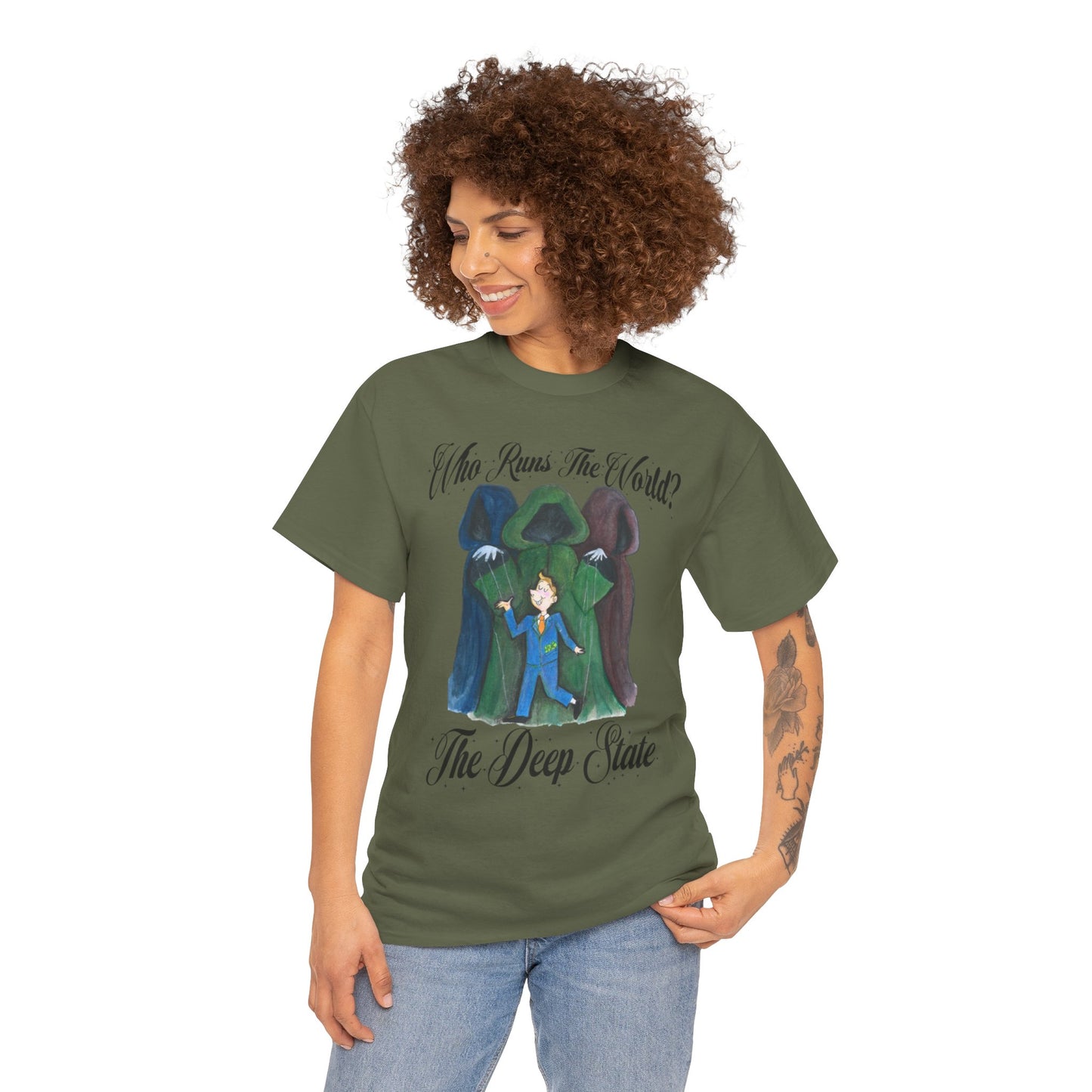 Who Runs the World the Deep State Unisex Cotton Tee USA