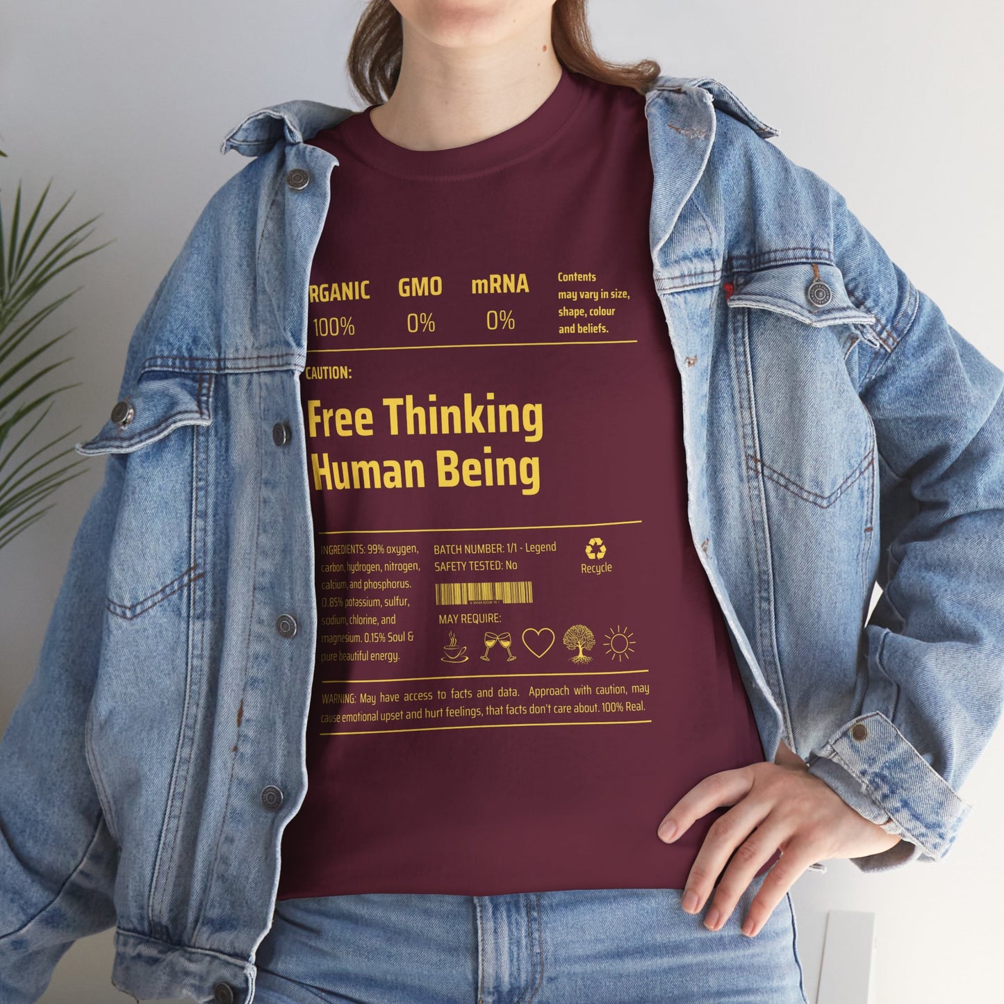 Free Thinking Human Being Unisex Cotton Tee USA