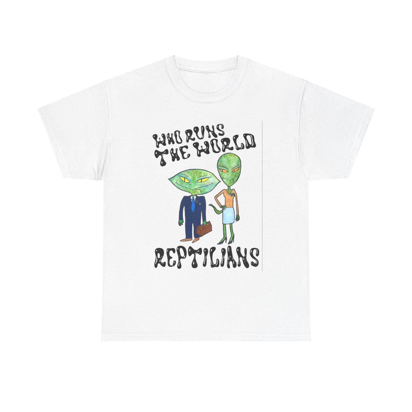 Who Runs the World Reptilians Unisex Cotton Tee USA