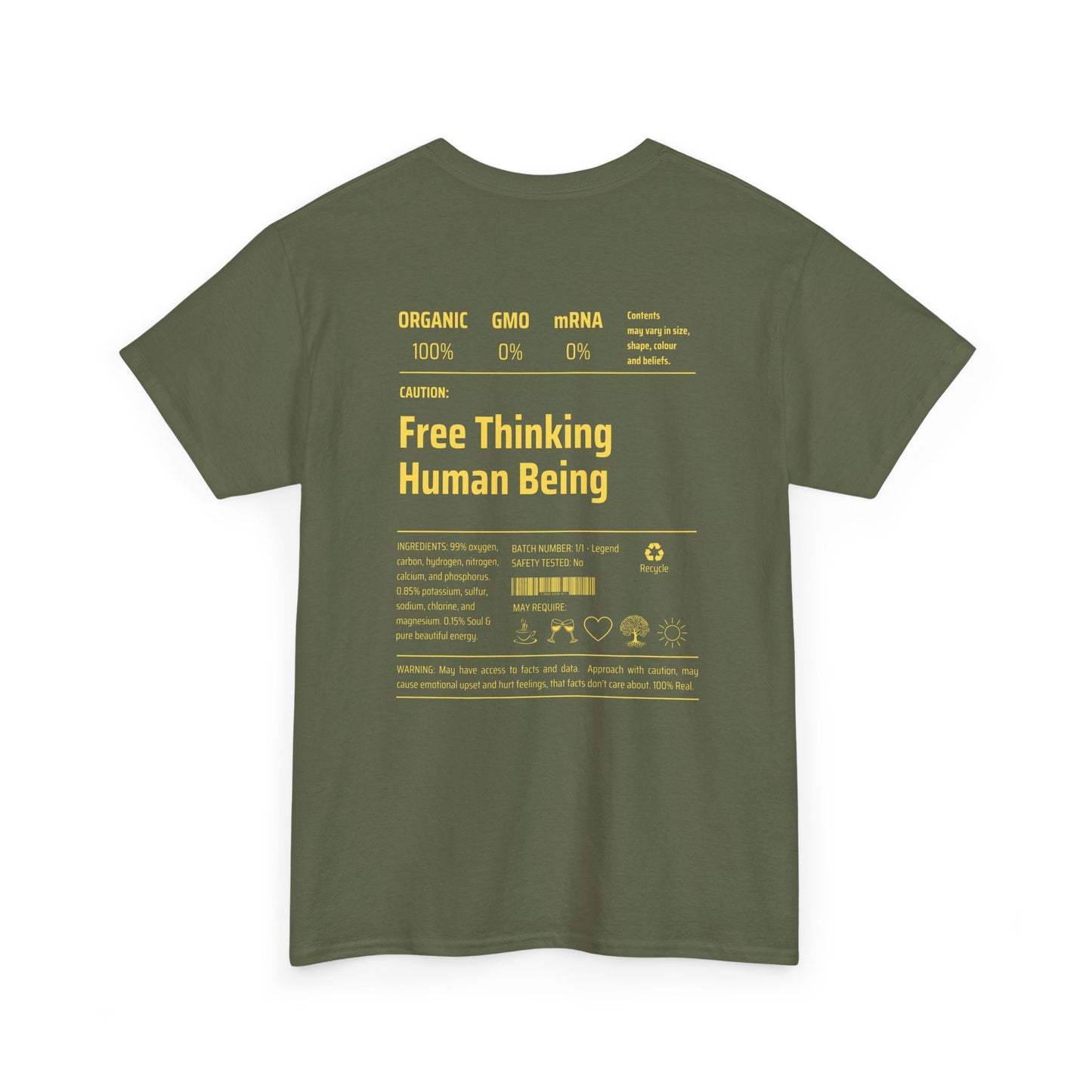 Free Thinking Human Being Club Unisex Cotton Tee USA