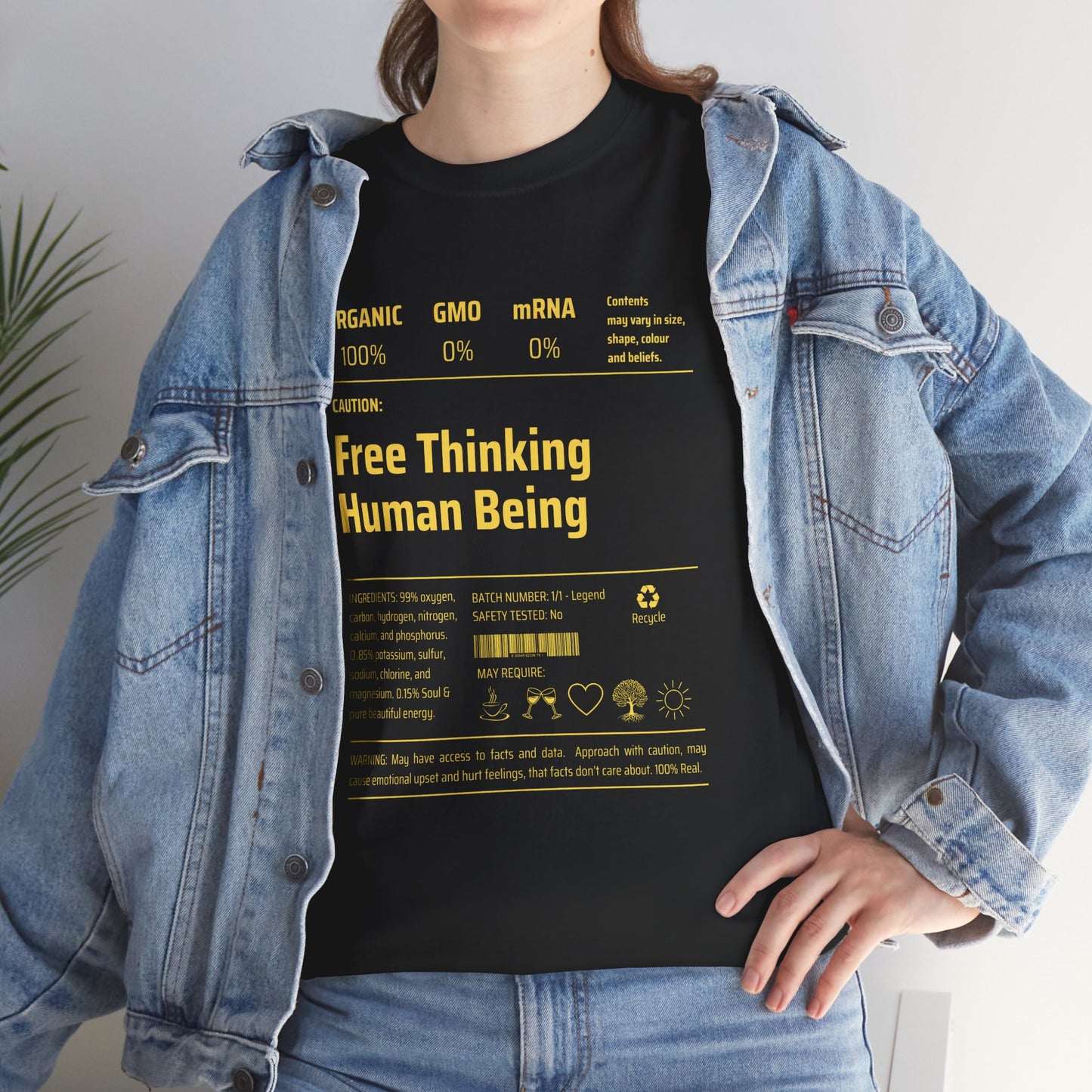 Free Thinking Human Being Unisex Cotton Tee USA