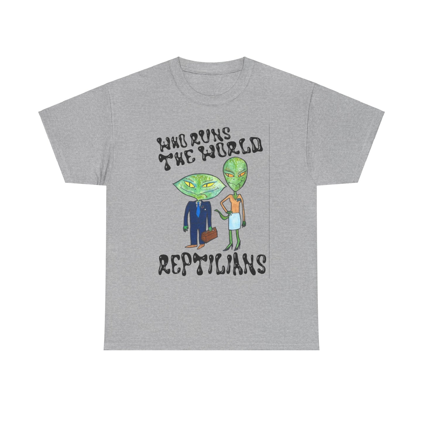 Who Runs the World Reptilians Unisex Cotton Tee USA