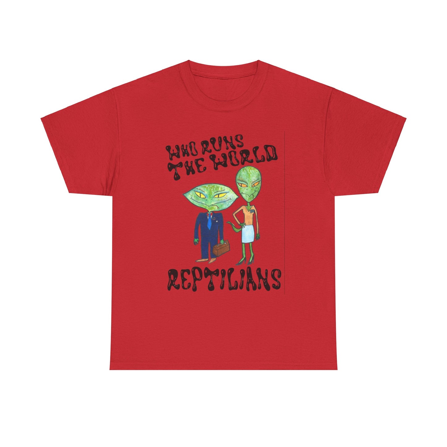 Who Runs the World Reptilians Unisex Cotton Tee USA