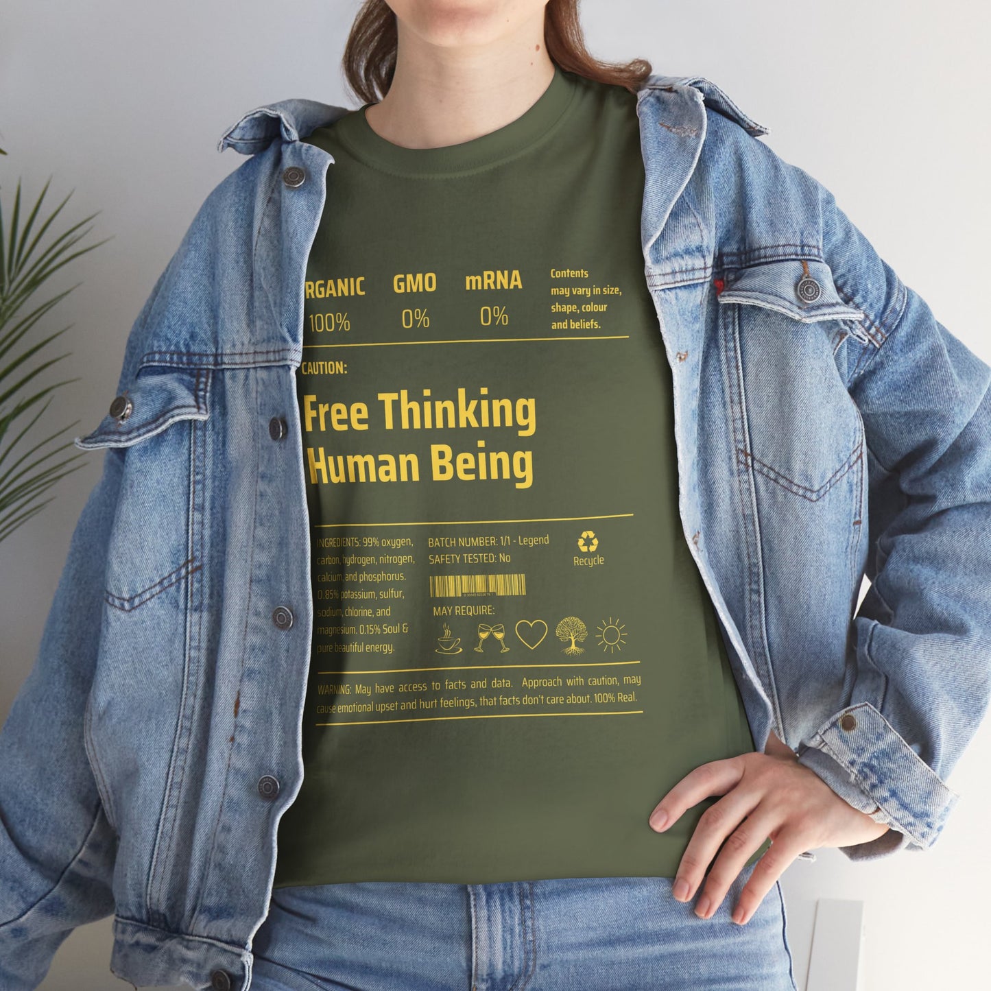 Free Thinking Human Being Unisex Cotton Tee USA