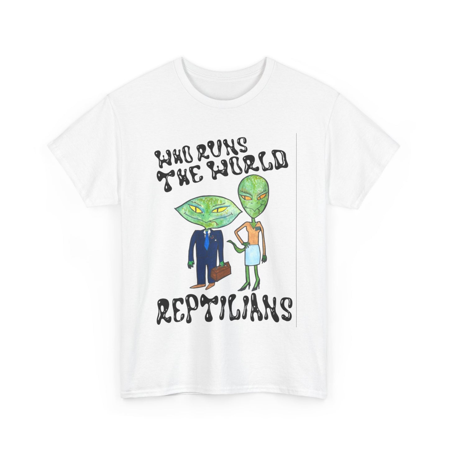 Who Runs the World Reptilians Unisex Cotton Tee USA