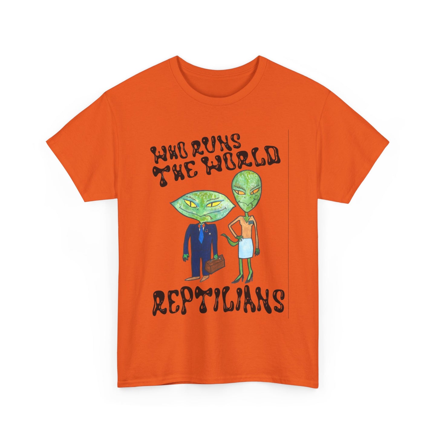 Who Runs the World Reptilians Unisex Cotton Tee USA