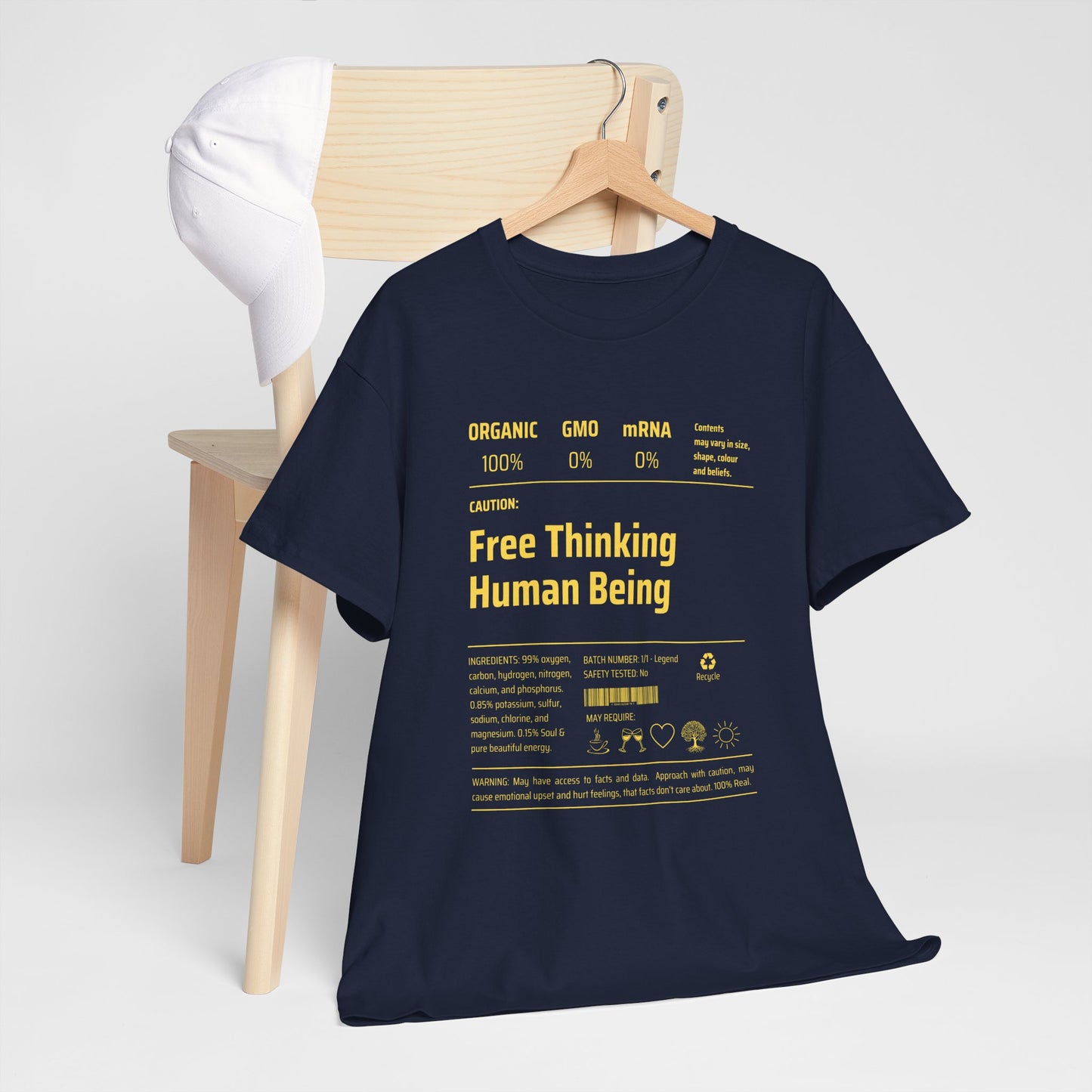 Free Thinking Human Being Unisex Cotton Tee USA