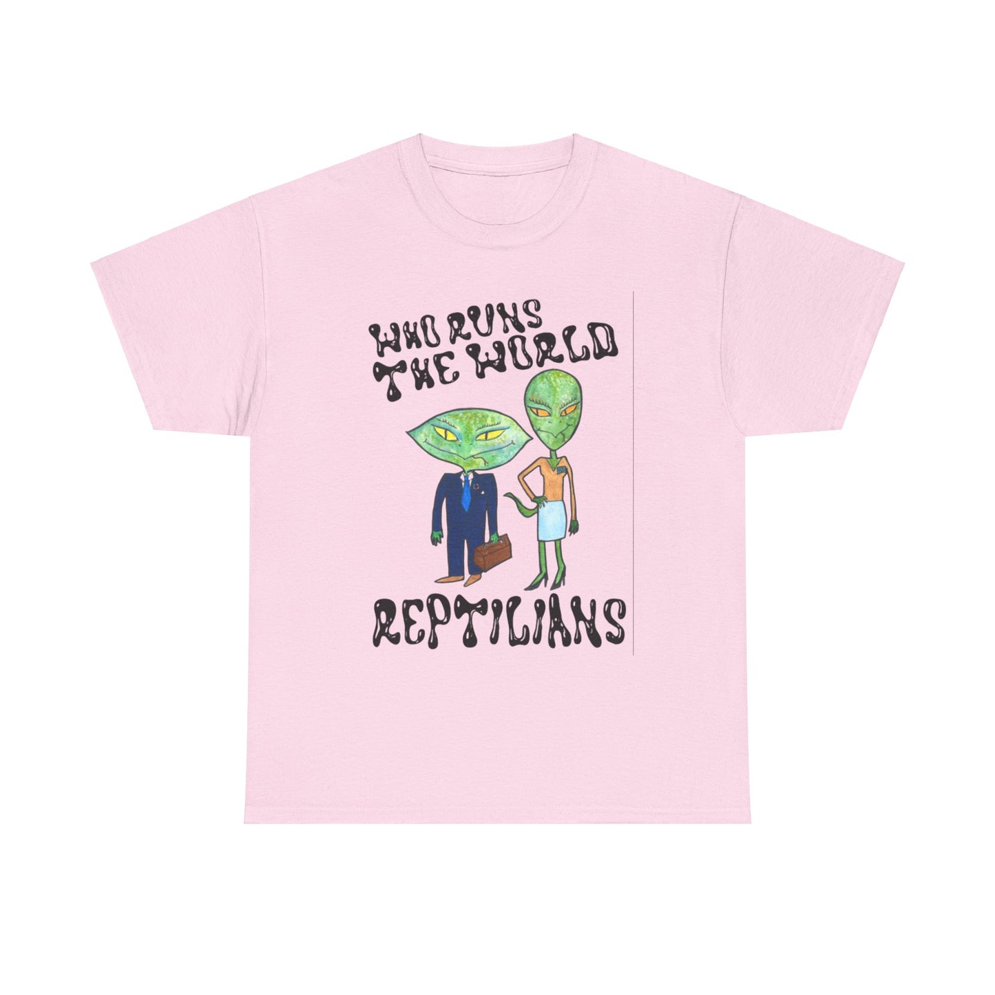 Who Runs the World Reptilians Unisex Cotton Tee USA