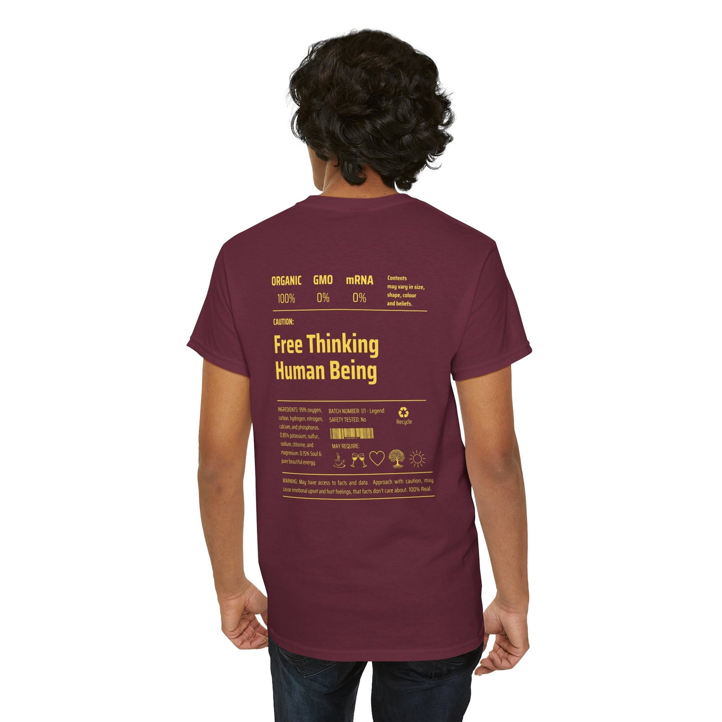 Free Thinking Human Being Club Unisex Cotton Tee USA