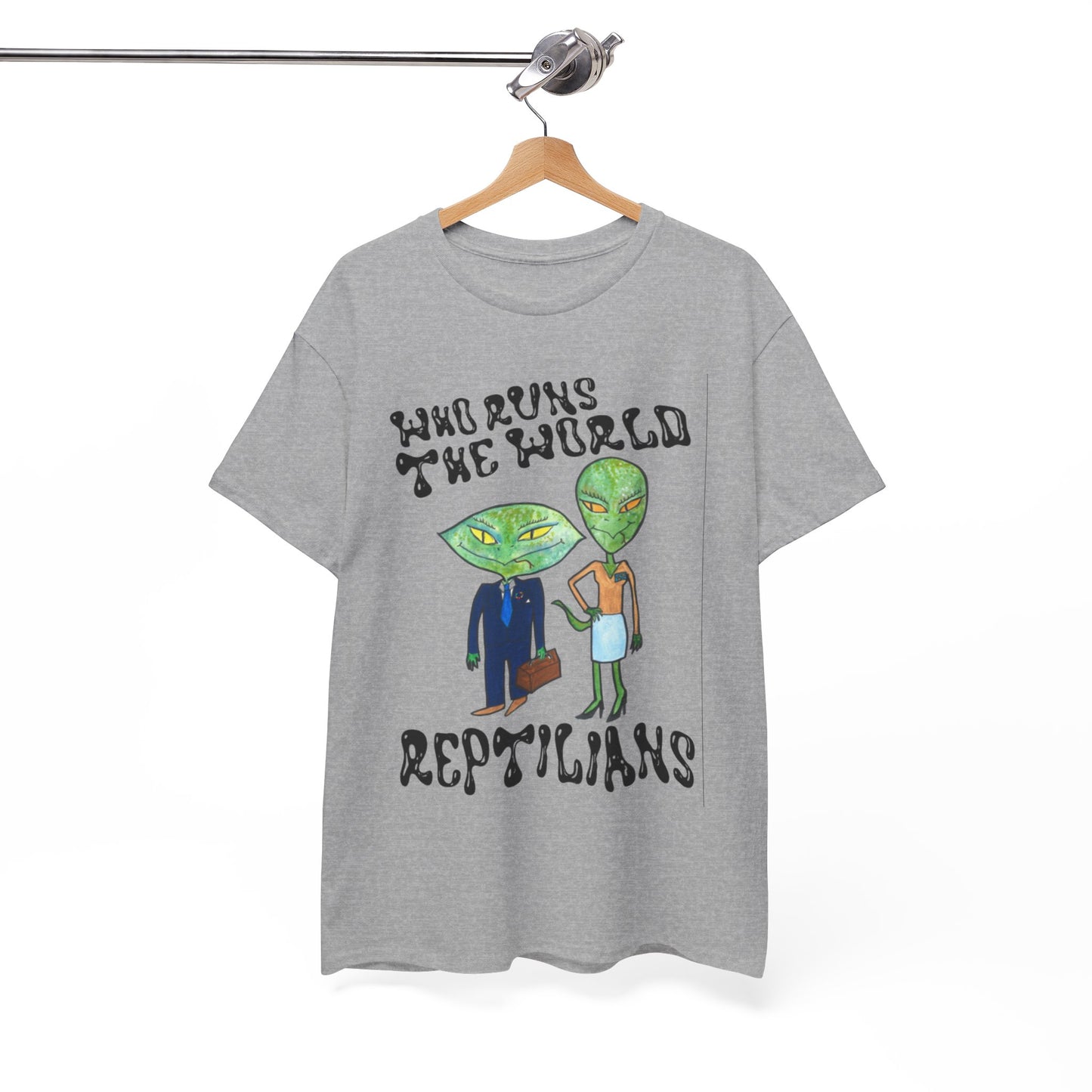 Who Runs the World Reptilians Unisex Cotton Tee USA