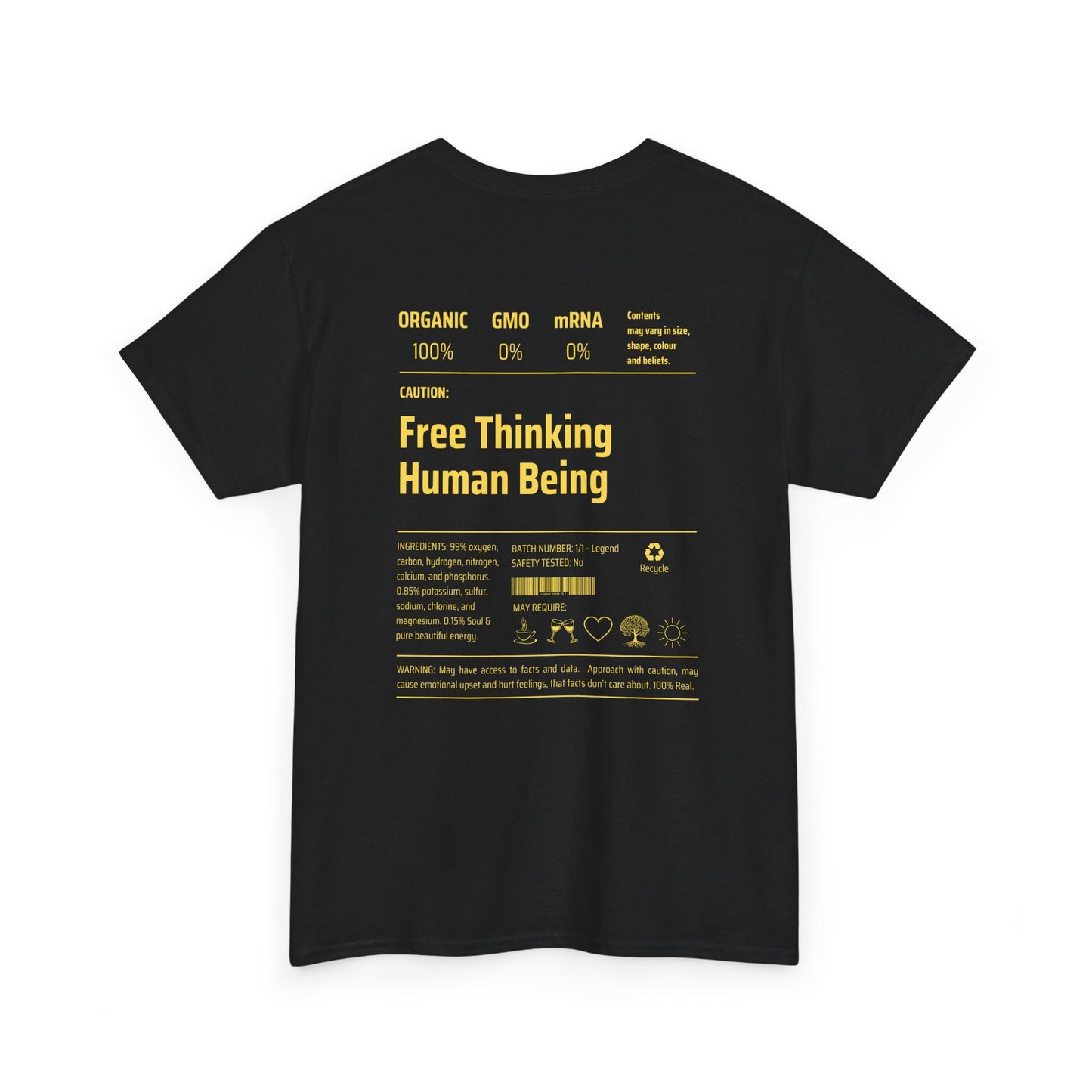 Free Thinking Human Being Club Unisex Cotton Tee USA