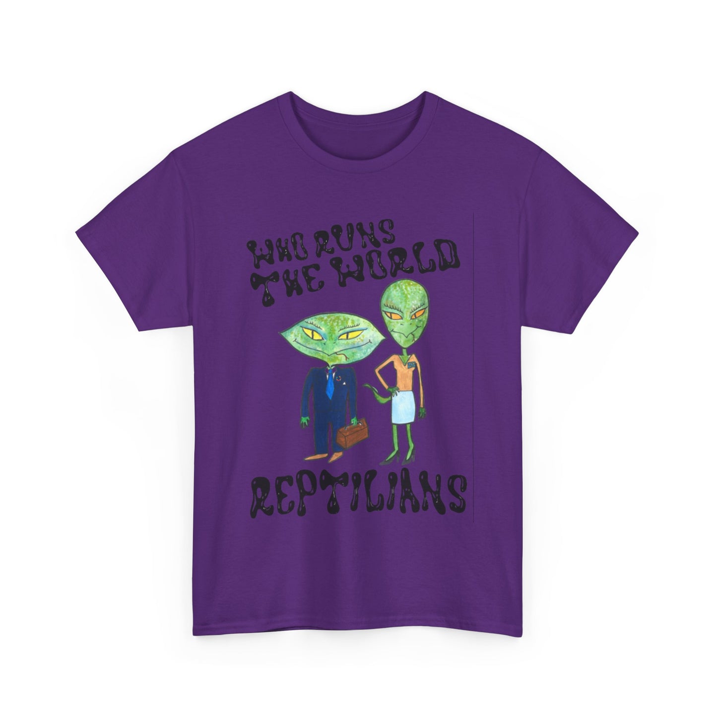 Who Runs the World Reptilians Unisex Cotton Tee USA