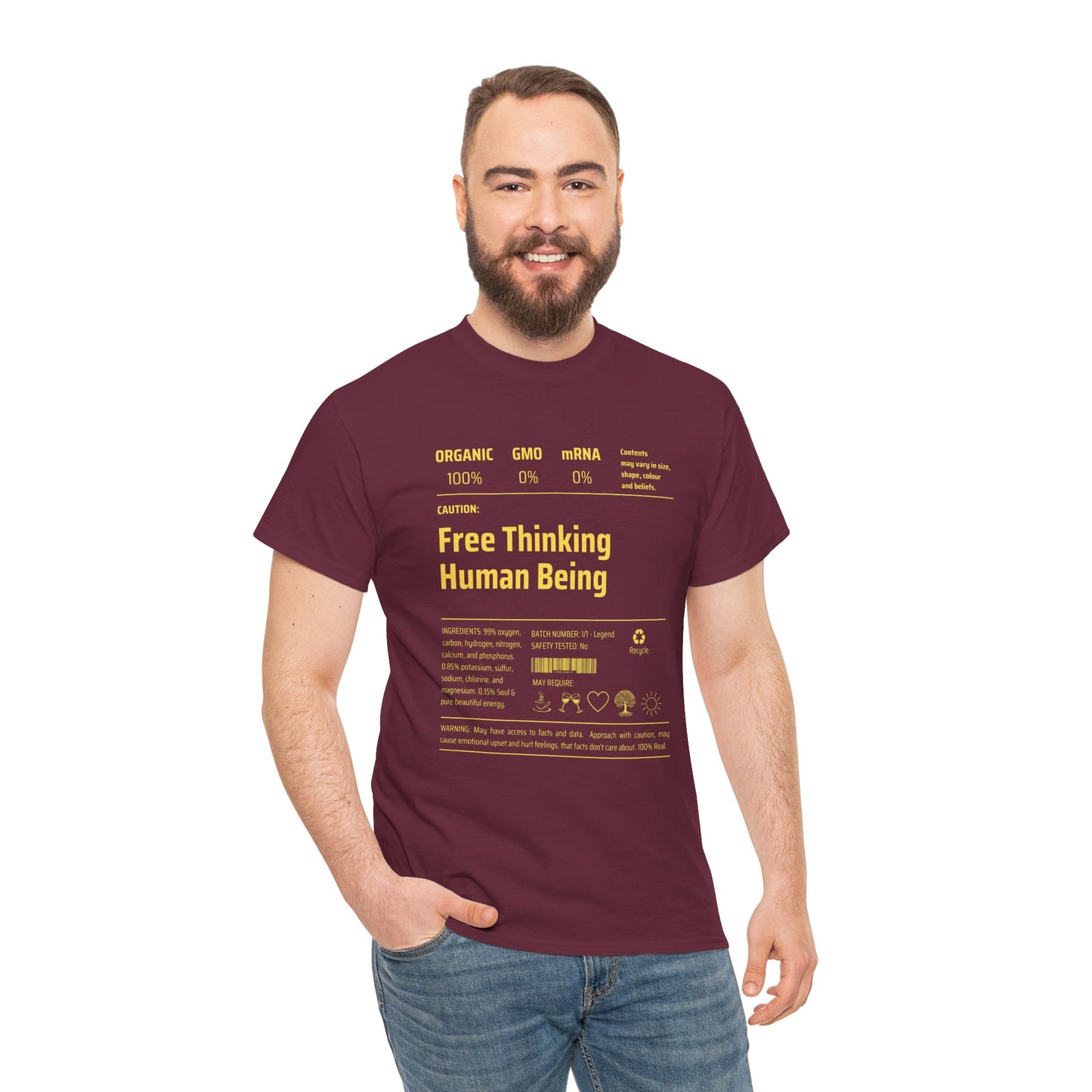 Free Thinking Human Being Unisex Cotton Tee USA