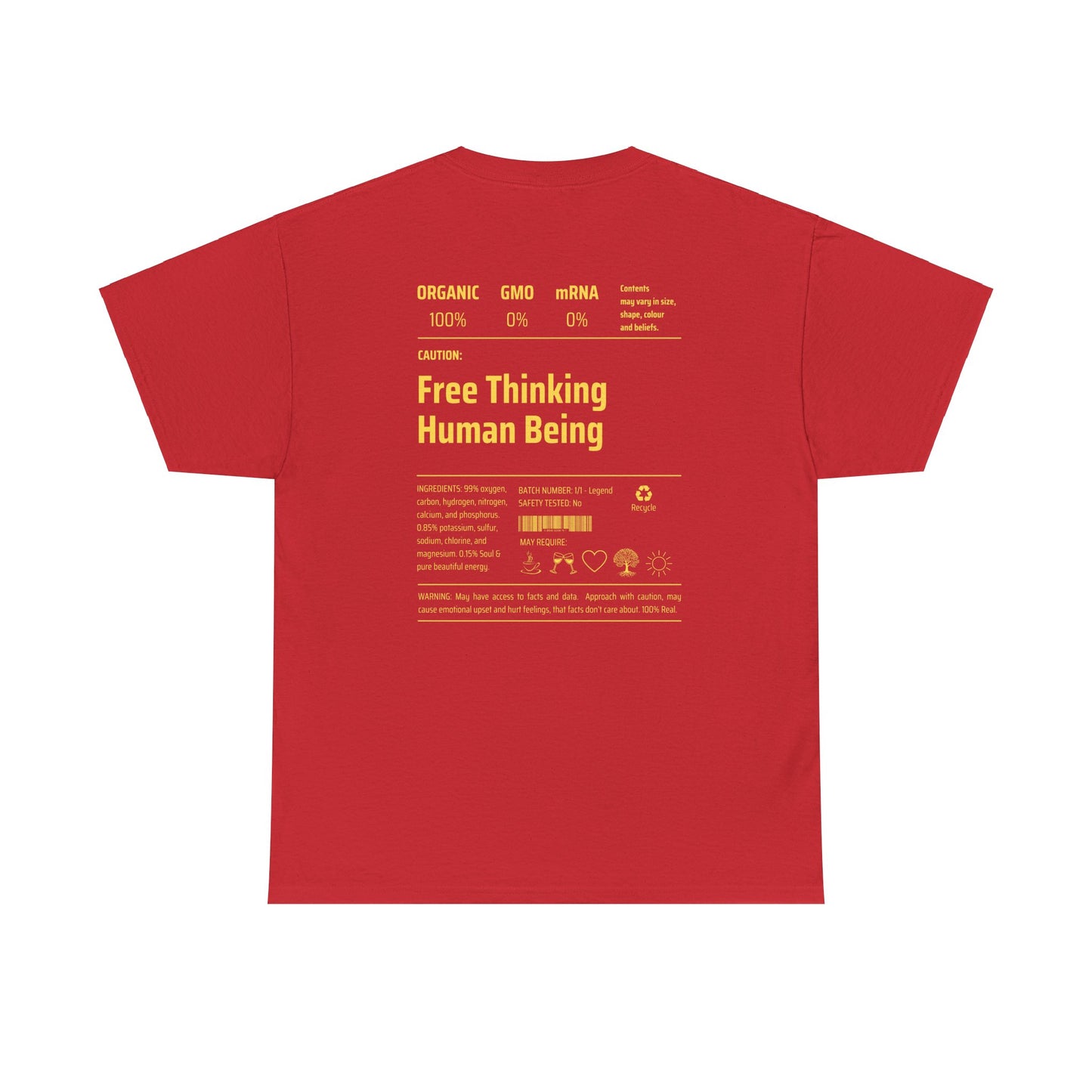 Free Thinking Human Being Club Unisex Cotton Tee USA