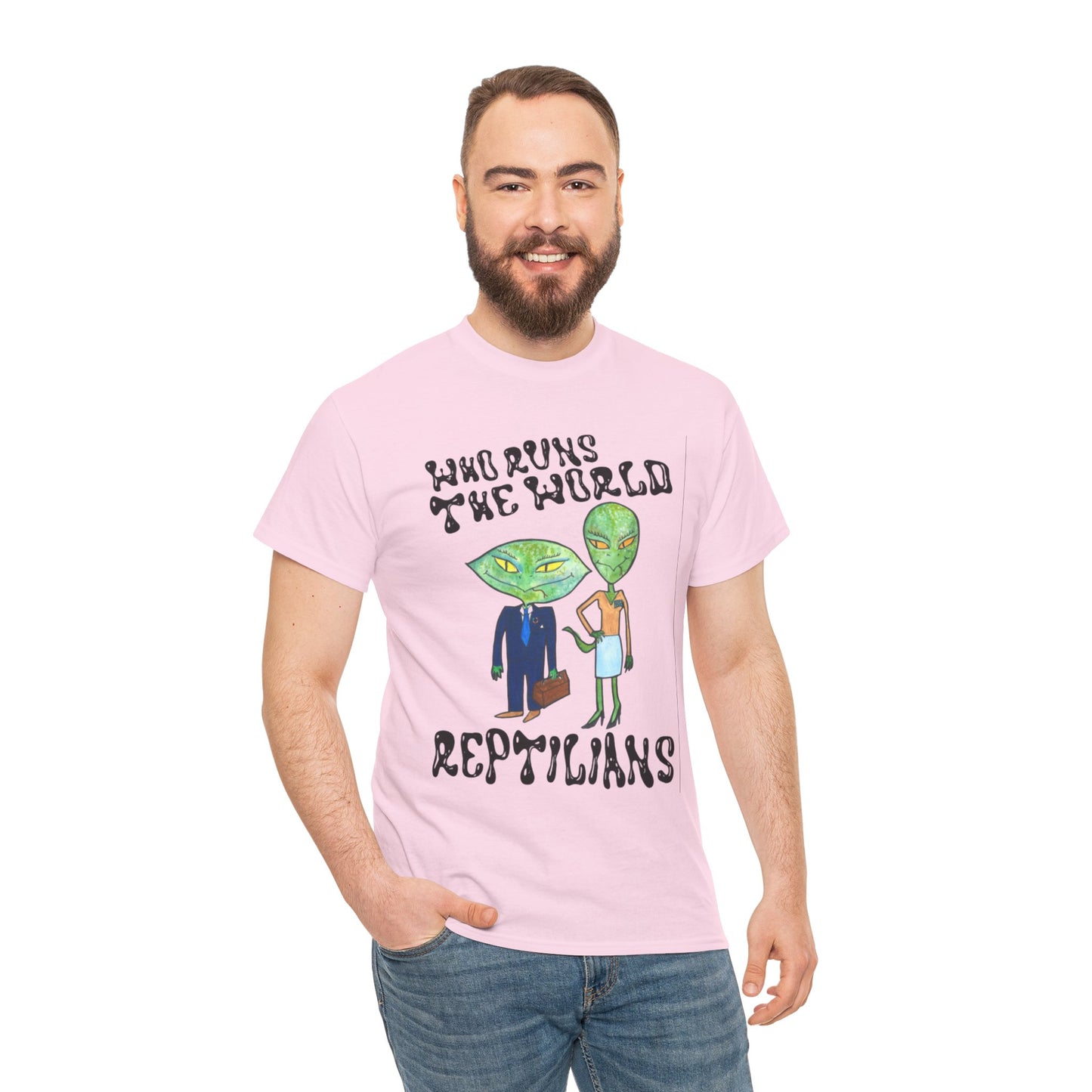 Who Runs the World Reptilians Unisex Cotton Tee USA