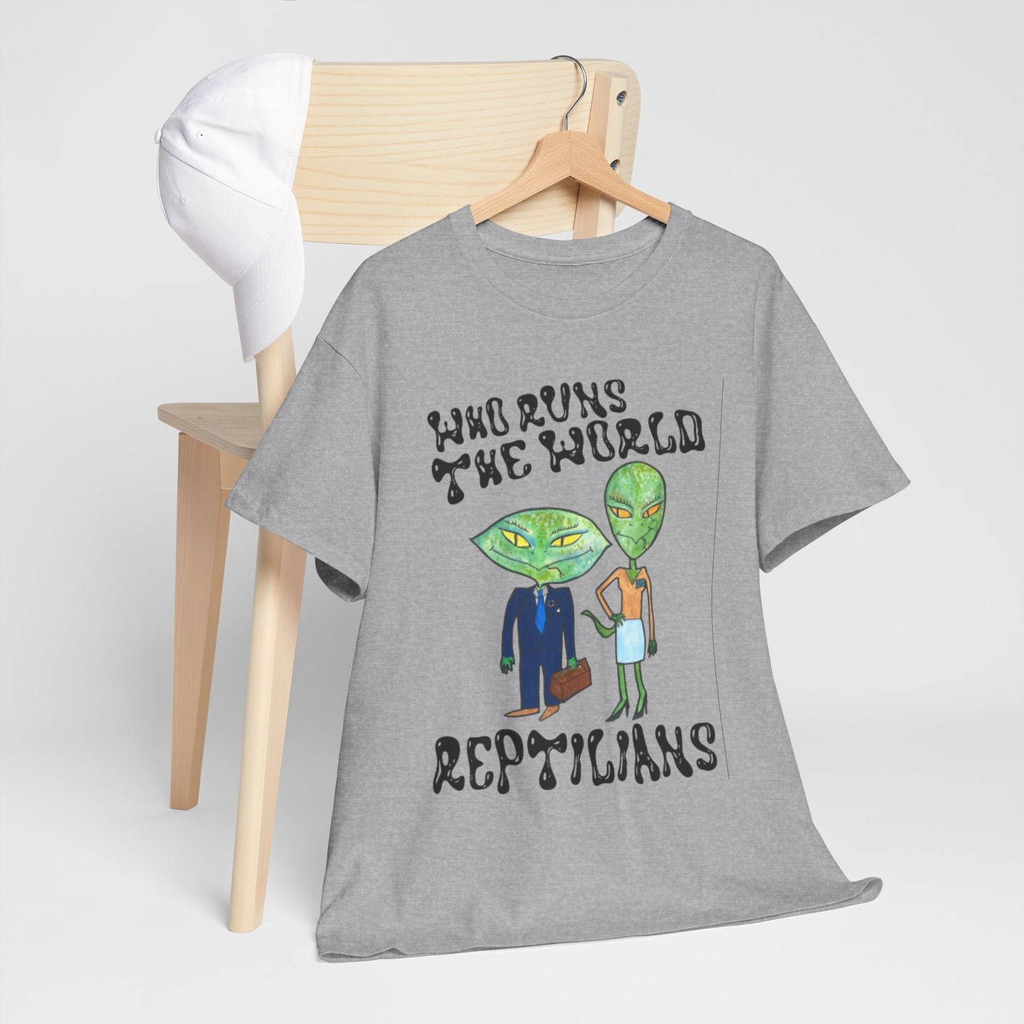 Who Runs the World Reptilians Unisex Cotton Tee USA