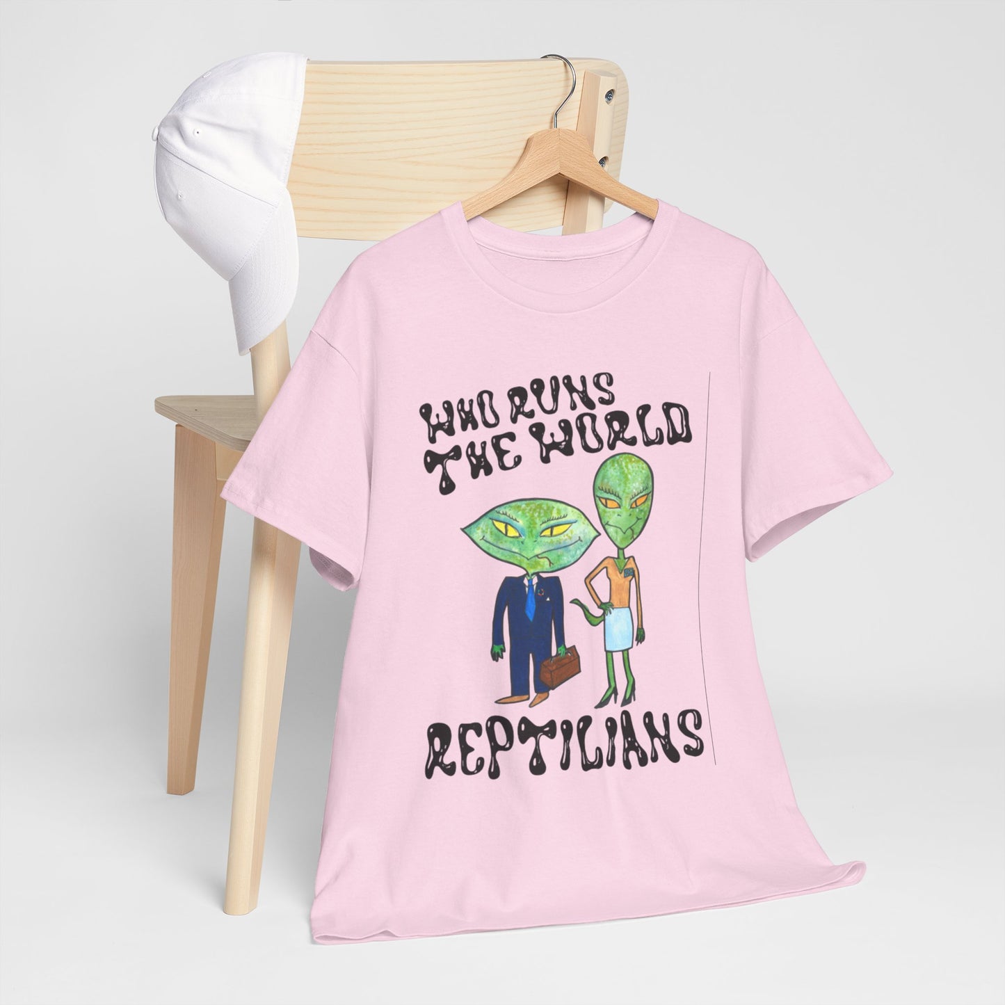 Who Runs the World Reptilians Unisex Cotton Tee USA