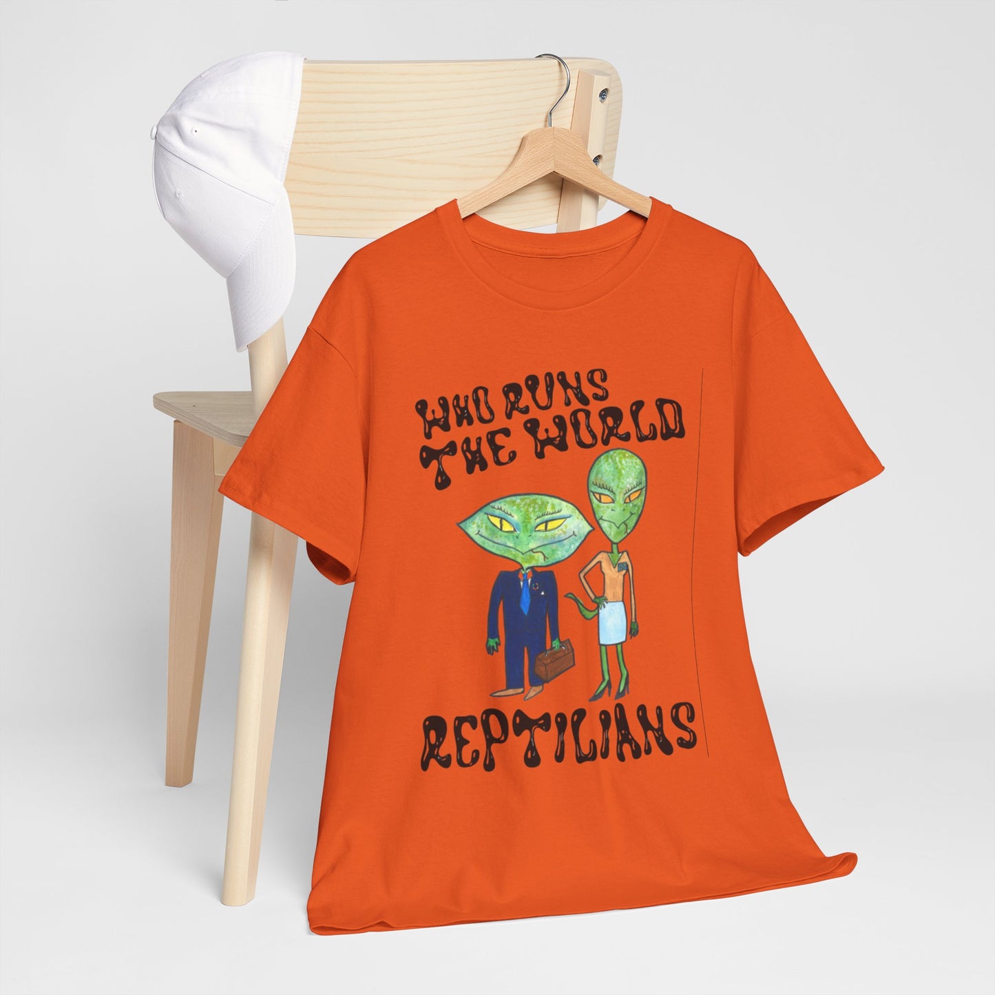 Who Runs the World Reptilians Unisex Cotton Tee USA