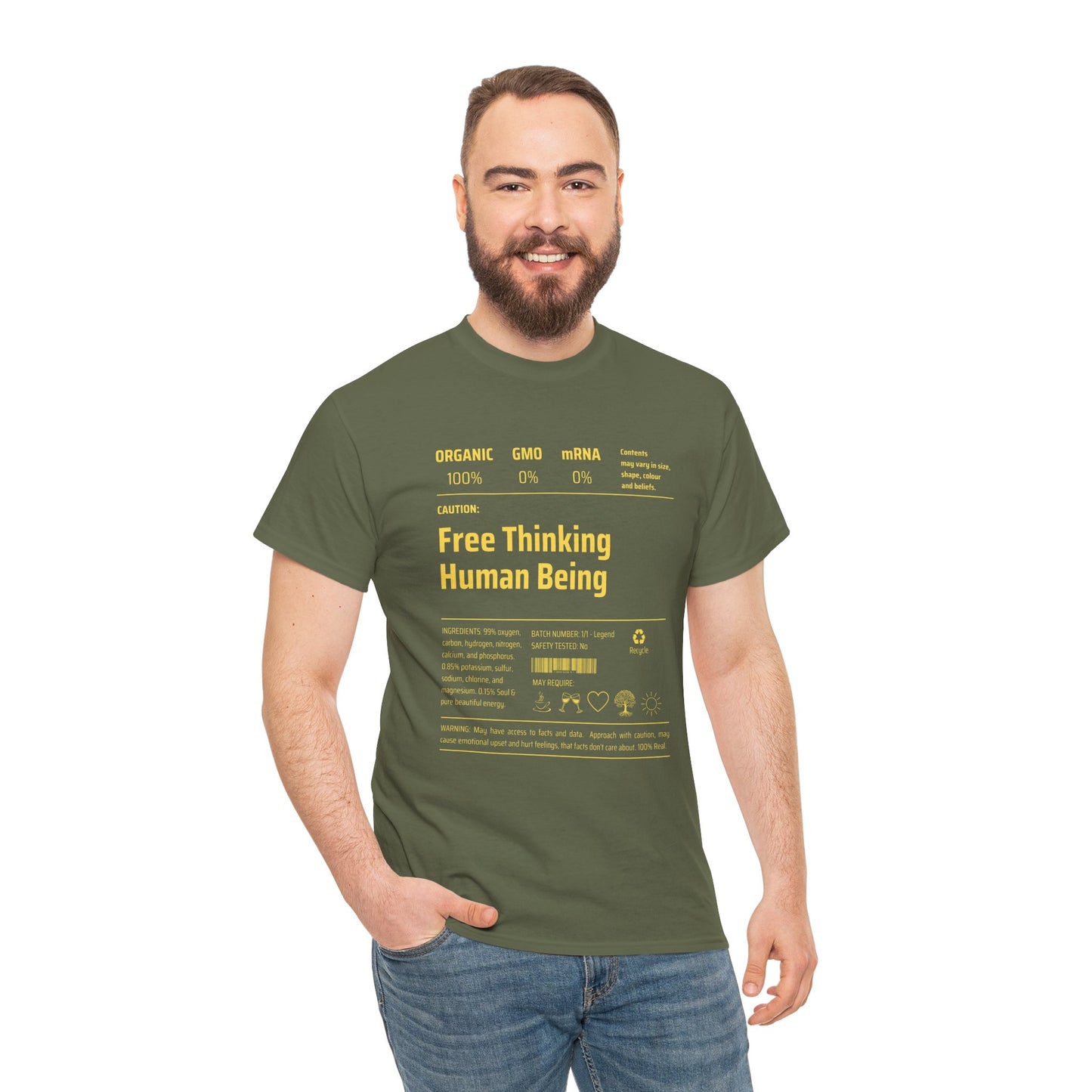 Free Thinking Human Being Unisex Cotton Tee USA