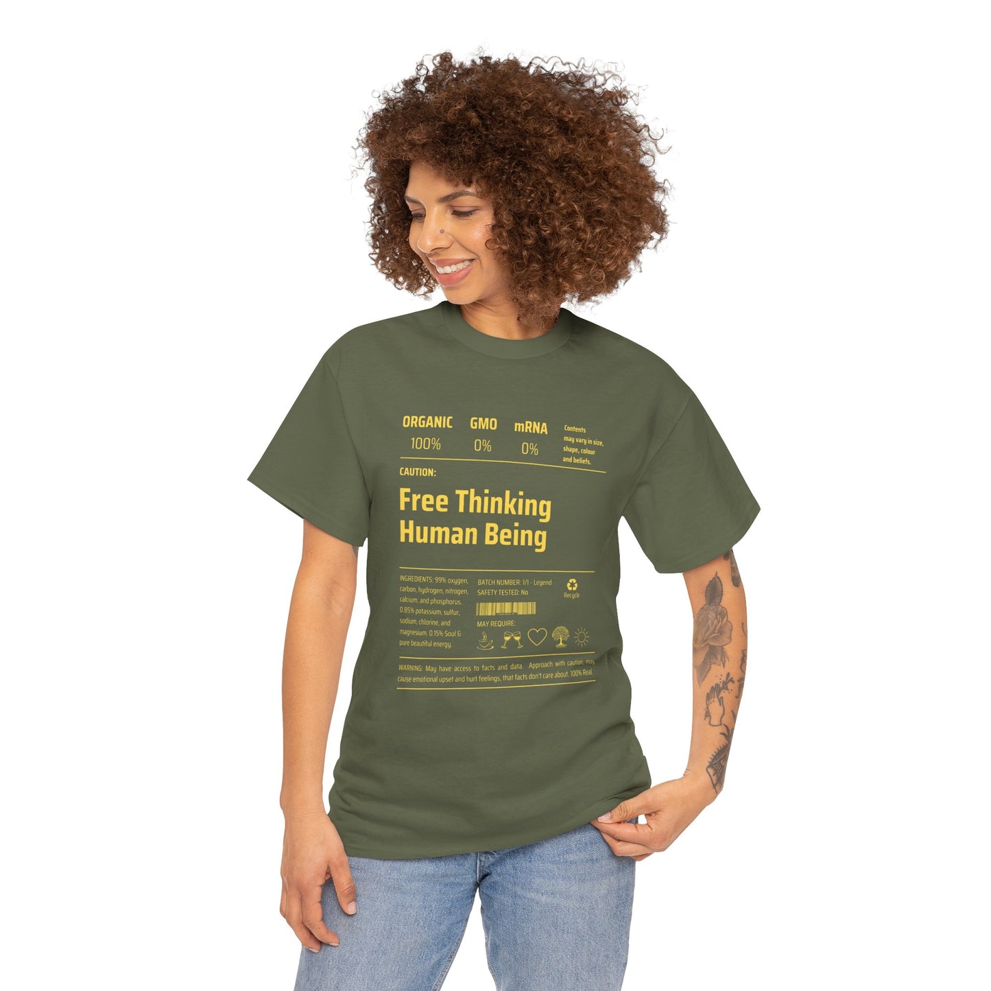 Free Thinking Human Being Unisex Cotton Tee USA