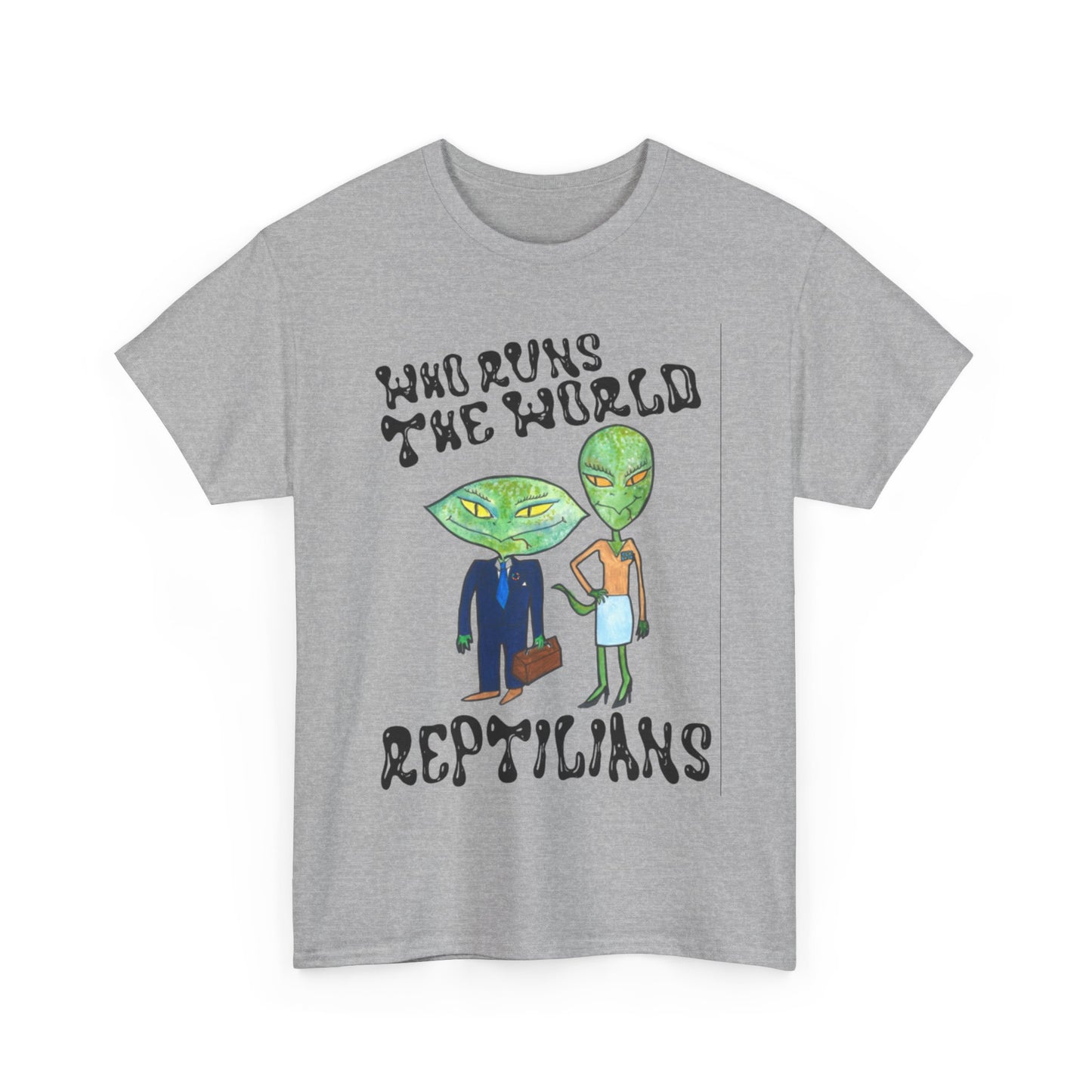 Who Runs the World Reptilians Unisex Cotton Tee USA